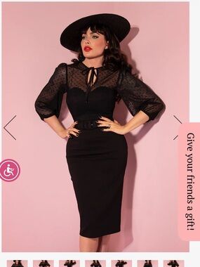 Vixen by Micheline Pitt Black frenchie wiggle Dress
